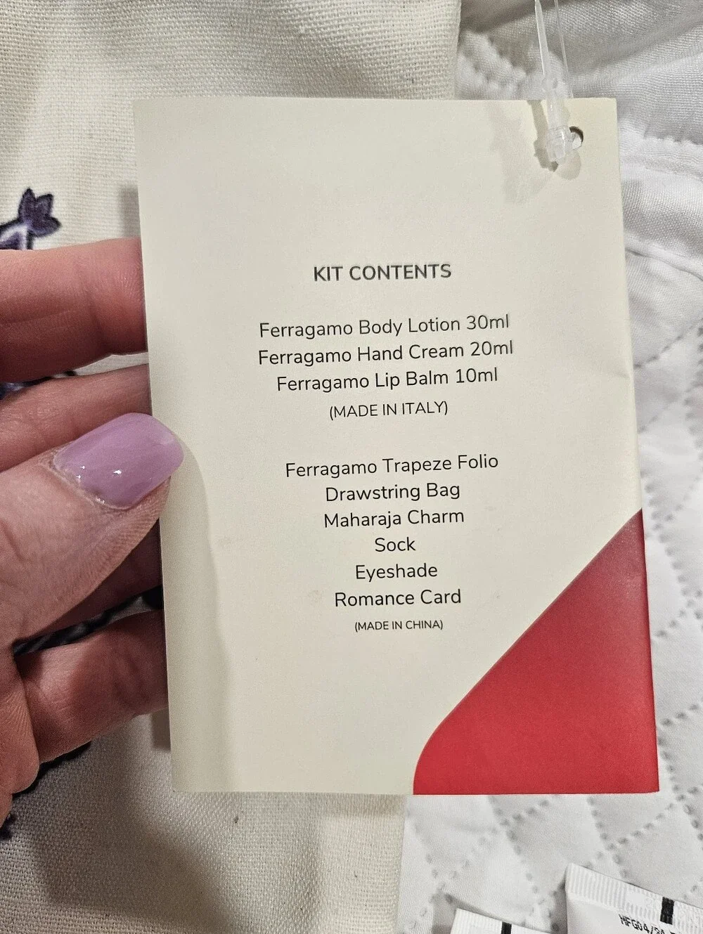 NWT Ferragamo x Air India First Class Amenity Kit Bianco Di Carrara Travel Set